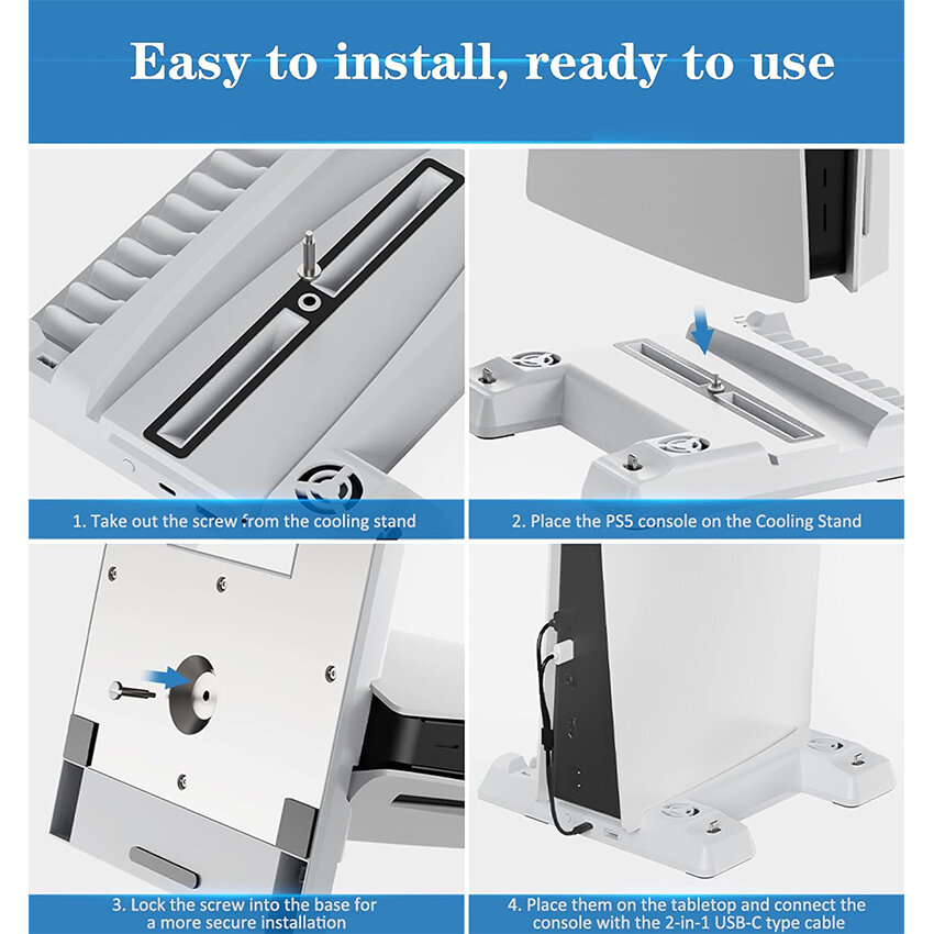 Đế đứng kiêm sạc tản nhiệt cho PS5 DOBE TP5-0593 màu trắng 1
