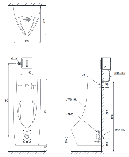 Bản vẽ kỹ thuật TOTO UT901H