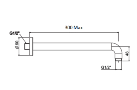 Bản vẽ kỹ thuật thanh nối đầu sen tắm American Standard EasySET FFAS9909