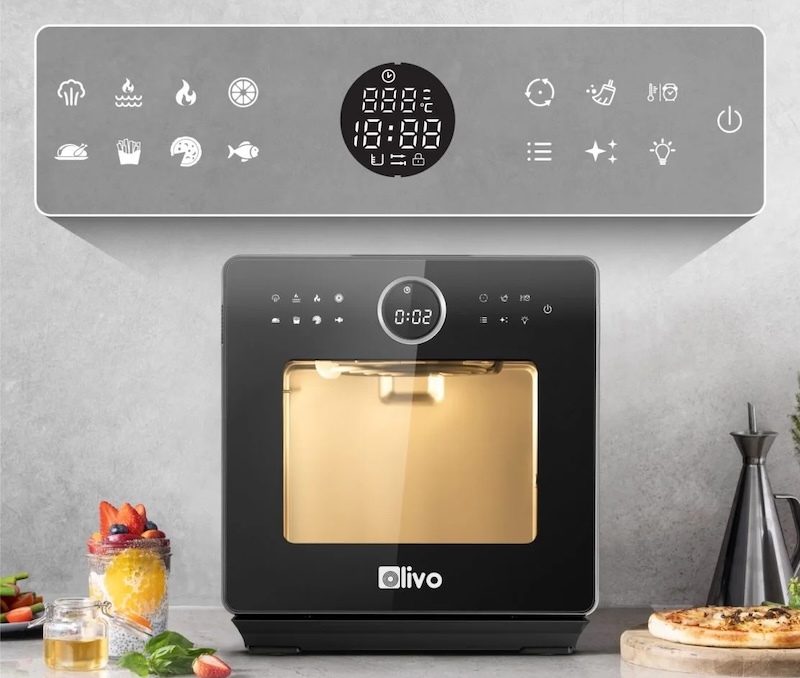 nồi chiên hơi nước Olivo 16 lít SF16 Pro được tích hợp sẵn 8 chương trình nấu cài đặt sẵn