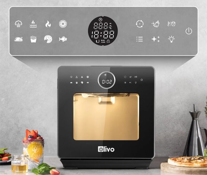 nồi chiên hơi nước Olivo 16 lít SF16 Pro được tích hợp sẵn 8 chương trình nấu cài đặt sẵn