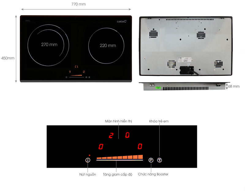 Bếp từ Cata IB-772 - Màu BK