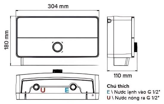Ariston AURES ME 6 có kích thước nhỏ gọn Ariston AURES ME 6