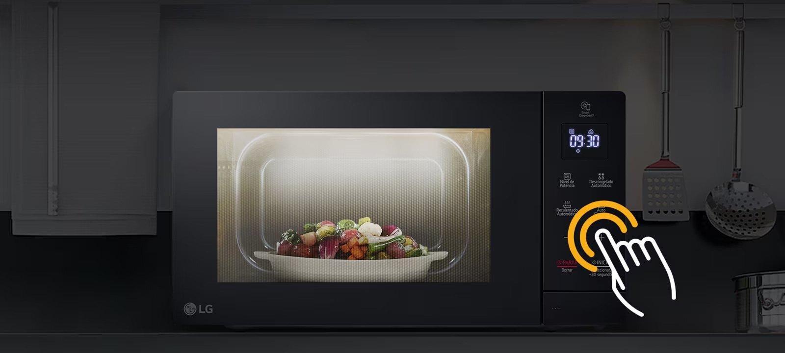 Lò vi sóng LG 30 lít MS3032JAS được trang bị bảng điều khiển điện tử với các nút cảm ứng siêu nhạy