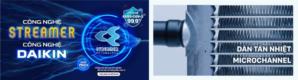 Điều hòa Daikin Inverter 27000 BTU 1 chiều FTKY71ZVMV gas R-32 4 Máy lạnh Daikin FTKY71ZVMV có lọc khí Streamer và dàn tản nhiệt Microchannel