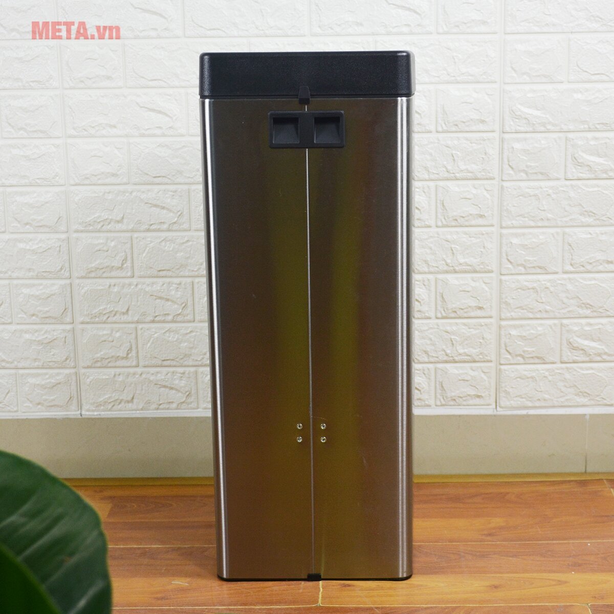 Thùng rác inox nhấn vuông lớn Fitis STL1-901 - 22 lít