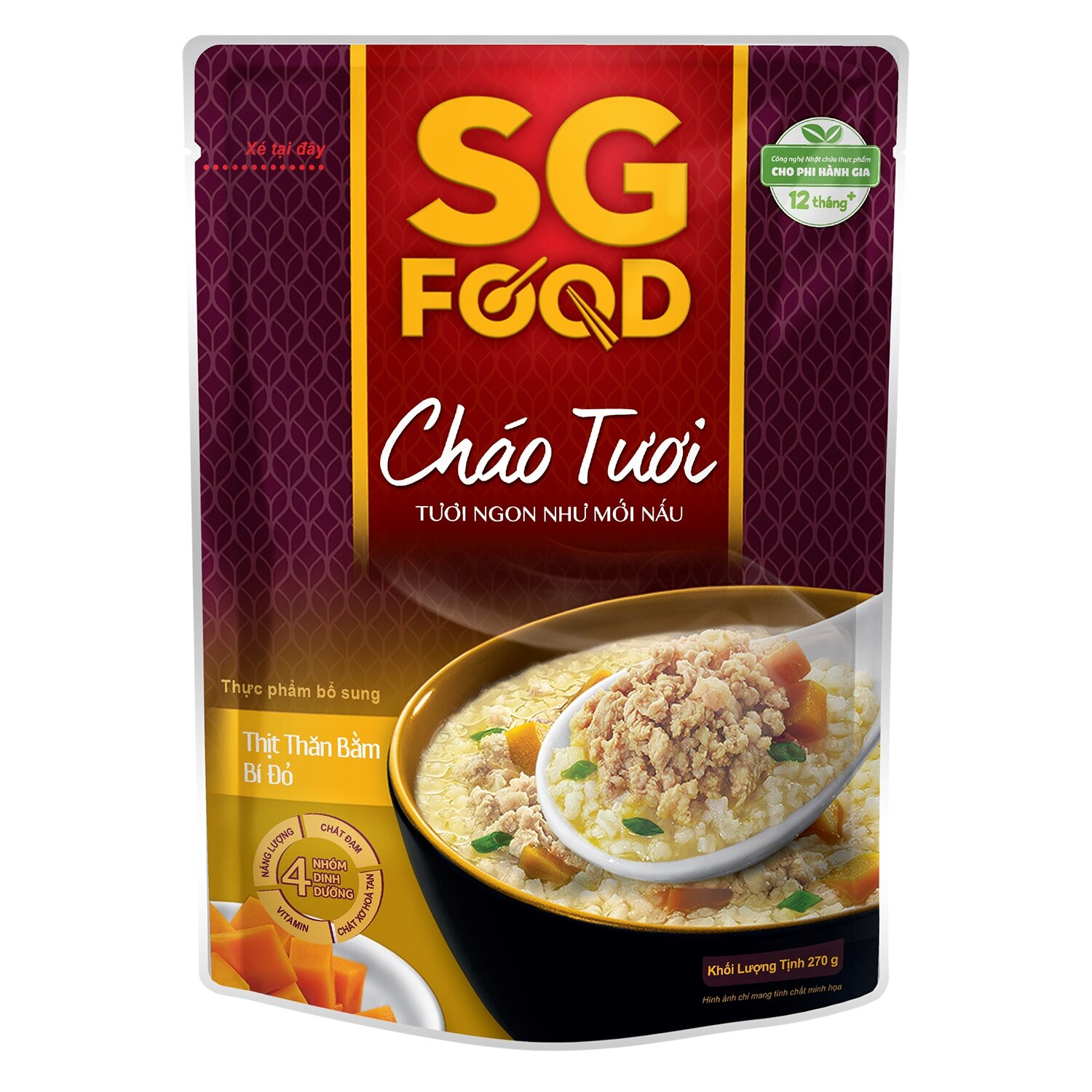 Cháo tươi Sài Gòn Food vị thịt bằm bí đỏ 