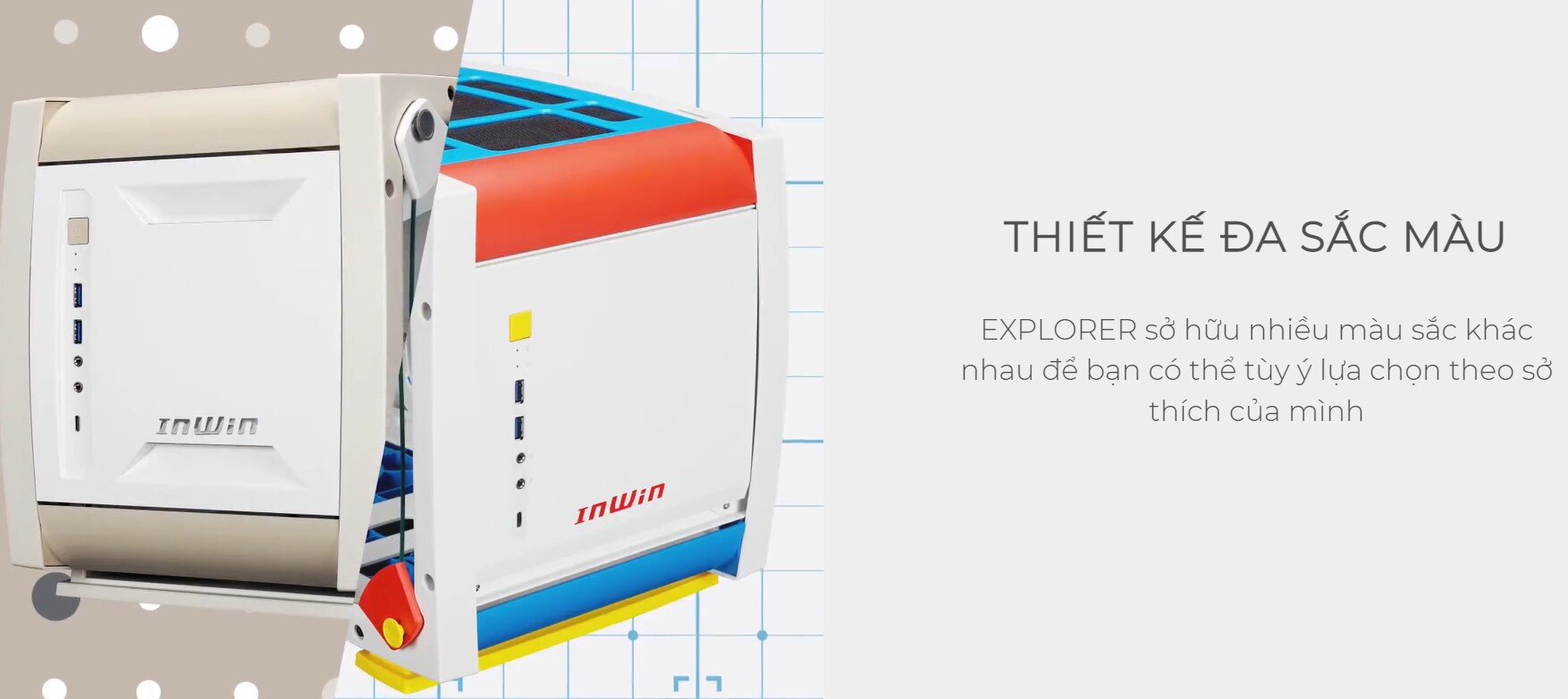 Vỏ Case Inwin Explorer Justice White (Mini Tower/Màu Trắng)