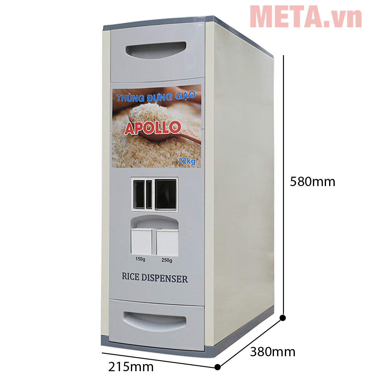 Thùng gạo thông minh Apollo 22kg (NV-22)