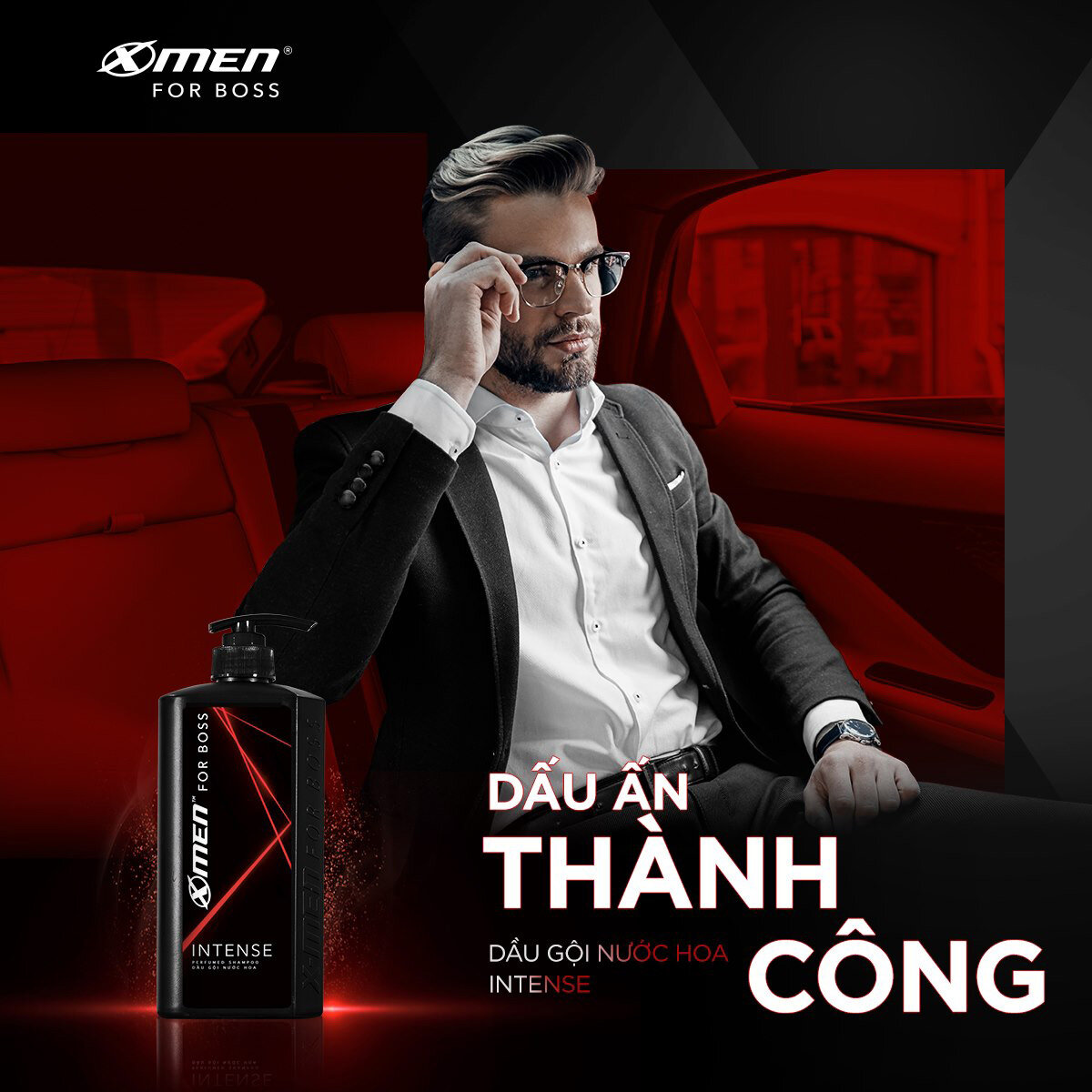 Dầu Gội X-Men For Boss Intense Hương Trầm Nội Lực 650g