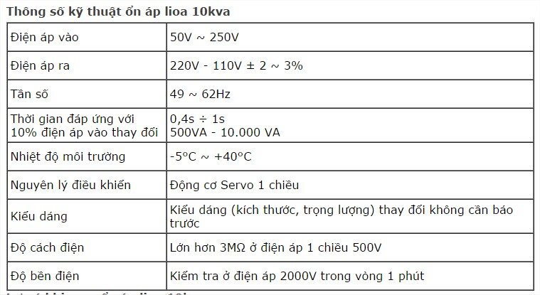 Ổn áp 1 pha Lioa 10KVA DRII-10000/ DRII-10000II
