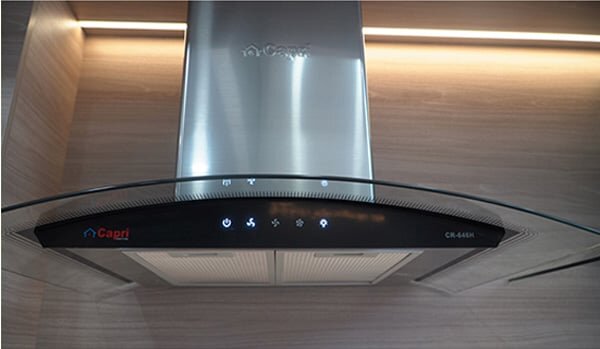 Máy sử dụng bảng điều khiển cảm ứng Máy hút mùi kính cong Capri CR-646H