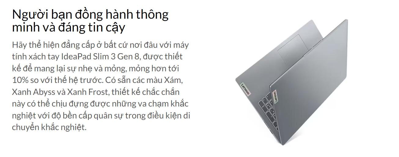 Laptop Lenovo IdeaPad Slim 3 15IRH8 (83EM003FVN) (i7 13620H/16GB RAM/1TB SSD/15.6 FHD/Win11/Xám)