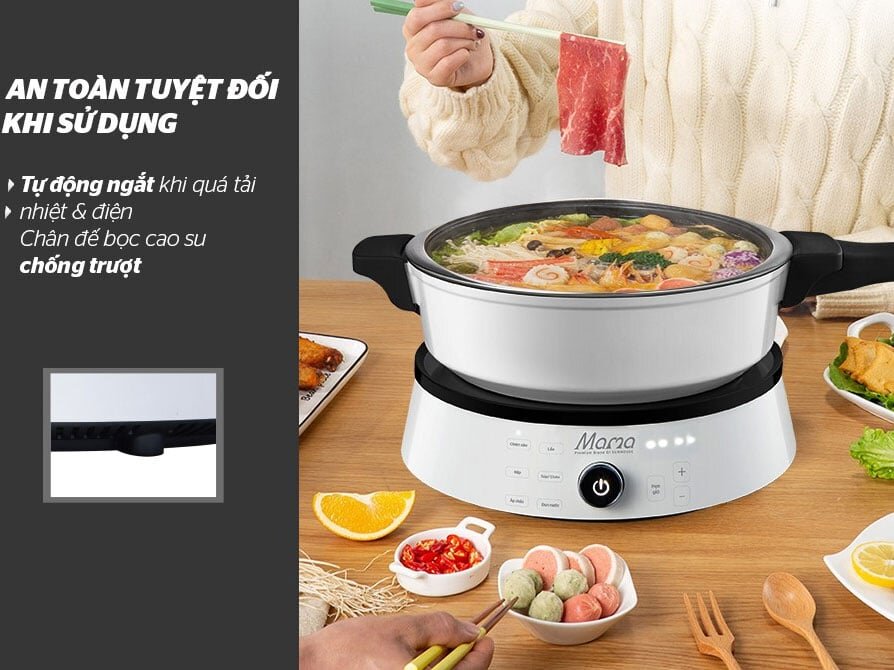 Bếp Sunhouse MAMA SHD6875 có khả năng tự ngắt khi quá tải nhiệt và điện