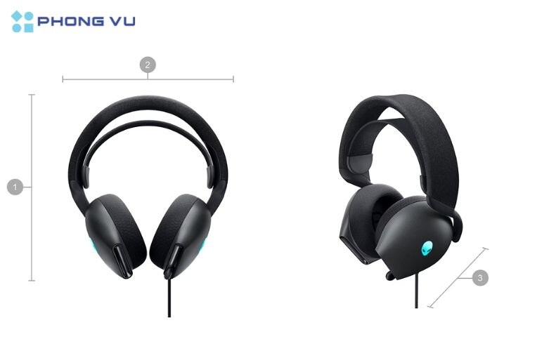 Tai nghe gaming Dell Alienware AW520H được thiết kế theo phong cách Alienware cổ điển