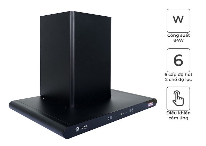 Máy hút mùi Iruka I-411 được thiết kế theo kiểu âm tủ