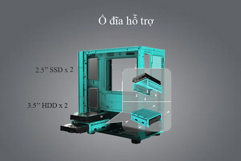 Thùng máy/ Case Xigmatek OMG Aqua EN45808 (No Fan) | Ổ đĩa hỗ trợ đa dạng