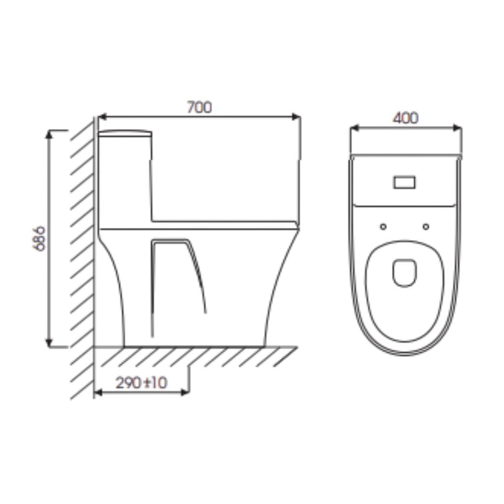 Bản vẽ kỹ thuật bồn cầu 1 khối Venus Thiên Thanh CK86