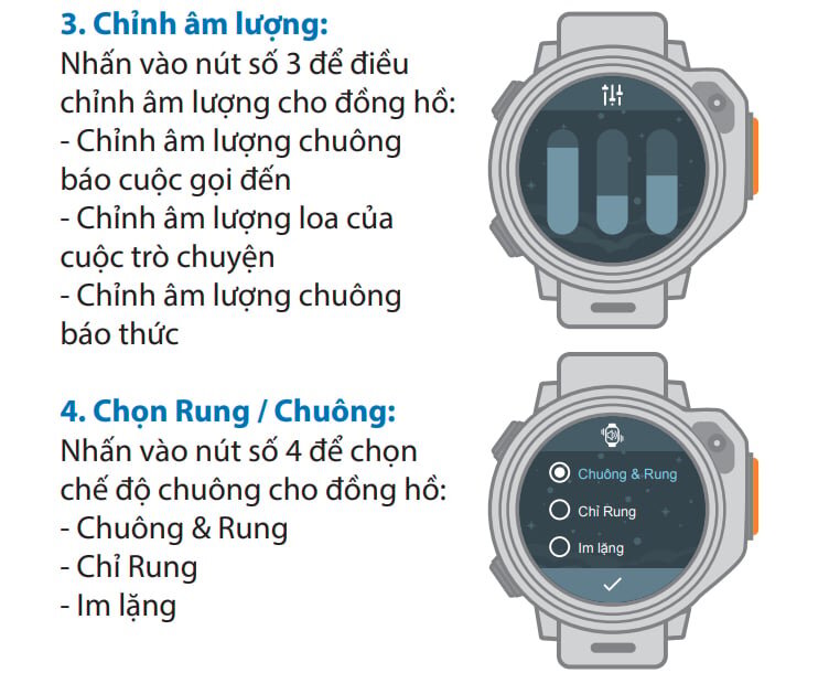 Chỉnh âm lượng cho đồng hồ định vị