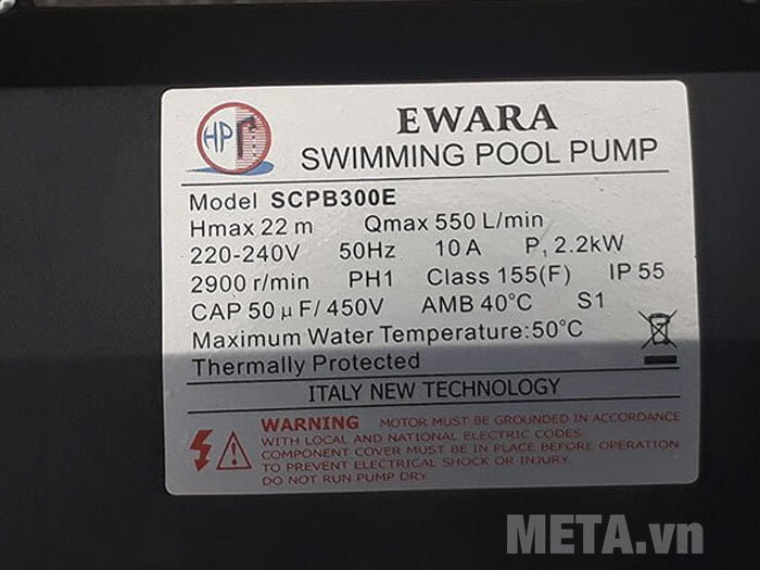 Máy bơm bể bơi Ewara SCPB 300E 3HP