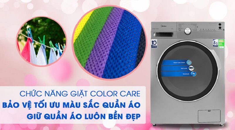 Máy giặt Midea Inverter 8.5 Kg MFK85-1401SK công nghệ bảo vjee màu vải