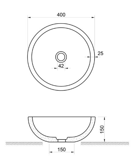 Bản vẽ kỹ thuật lavabo đá marble tự nhiên Kanly MAR133N