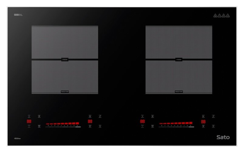 Bếp từ Sato SIH721 N7 (B) sử dụng mặt kính bền, chịu nhiệt tốt (Ảnh: Sato).