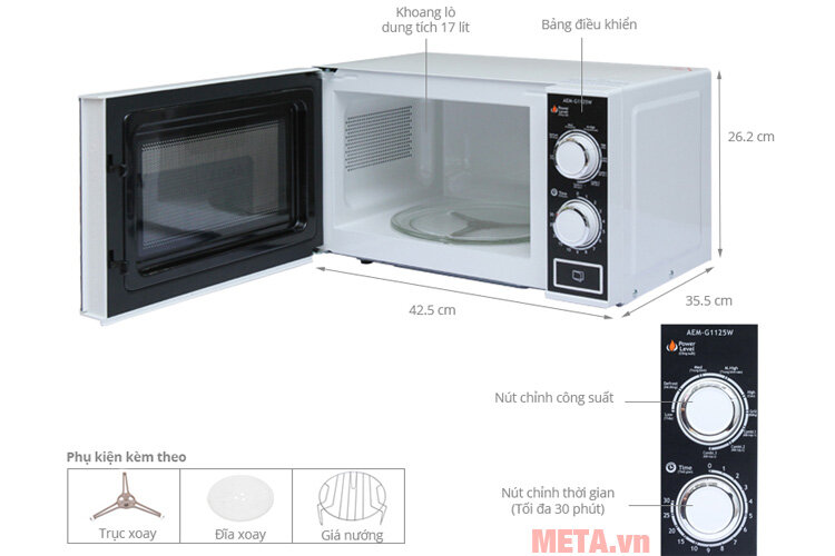 Lò vi sóng Aqua AEM-G1125W (17 lít)