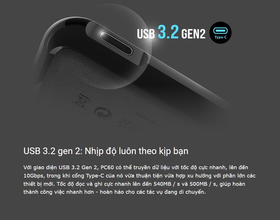 Ổ cứng di động SSD SILICON POWER PC60