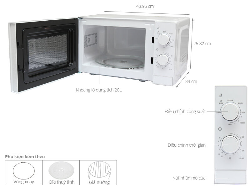 Lò vi sóng Electrolux EMM2022GW 20 lít