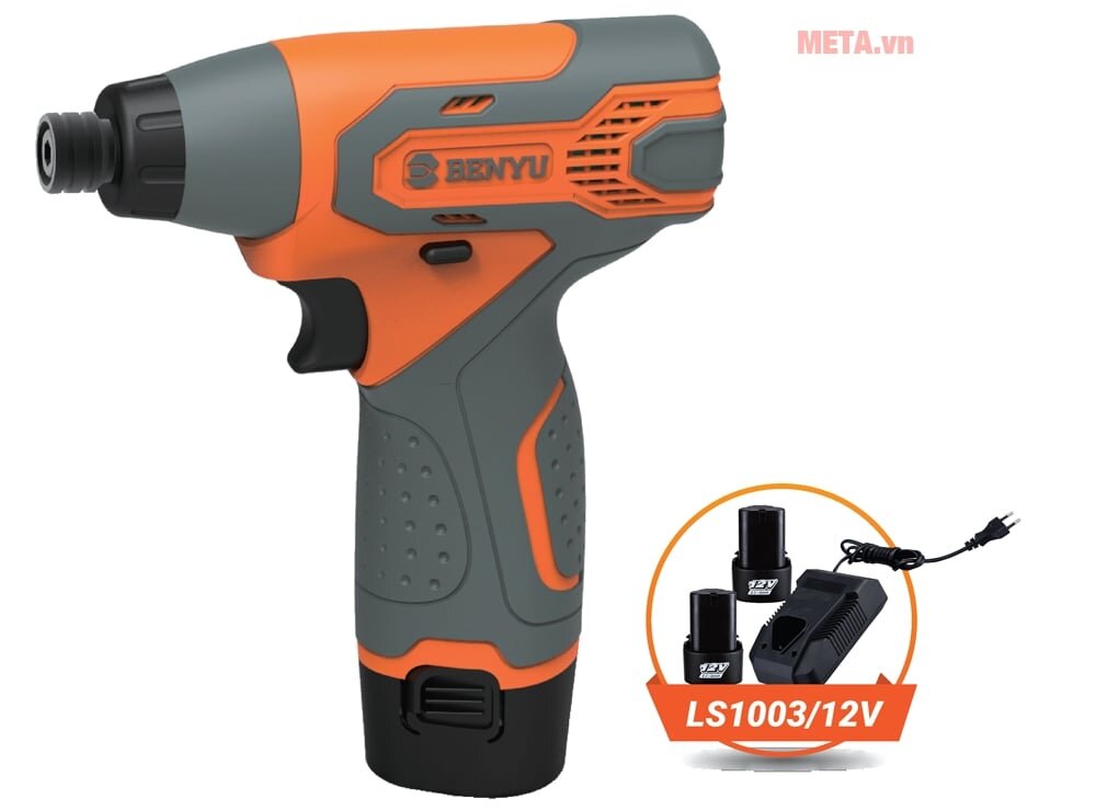 Sản phẩm đi kèm 2 pin và 1 sạc Máy bắt vít