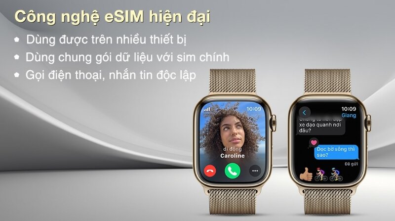 Apple Watch S9 LTE 41mm viền thép không gỉ dây thép thiết kế