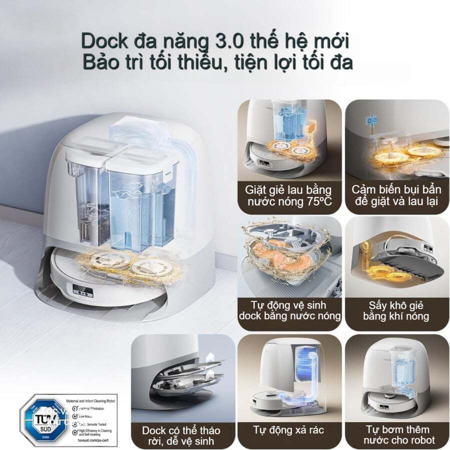 Trạm sạc đa năng 3.0 – Tiện ích toàn diện Robot hút bụi Roborock Q Revo Curv