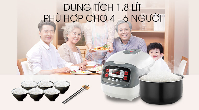 Nồi cơm điện tử Midea 1.8 lít MR-SC18MB