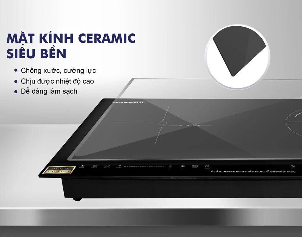 Panworld PW-1913 tích hợp mặt kính Ceramic siêu bền