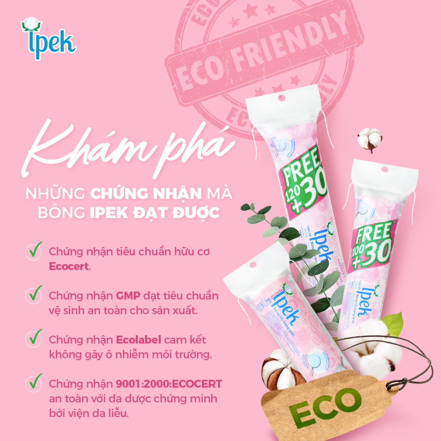 Bông Tẩy Trang Ipek Klasik Cotton Pads 150 miếng