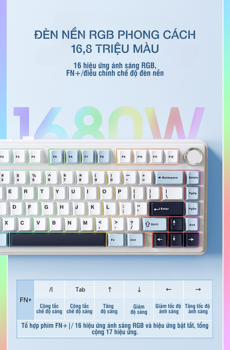 Bàn phím cơ gaming có dây AULA F75 11