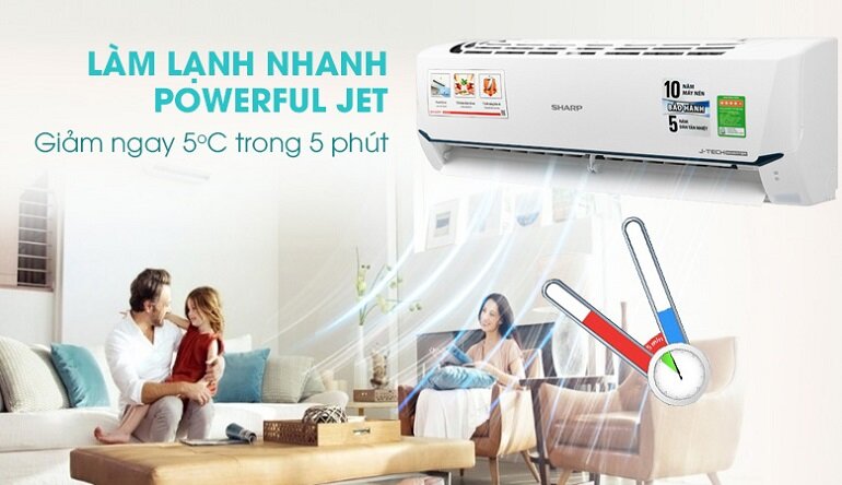 Điều hòa Sharp Inverter 12000 BTU 1 chiều AH-X13ZEW gas R-32