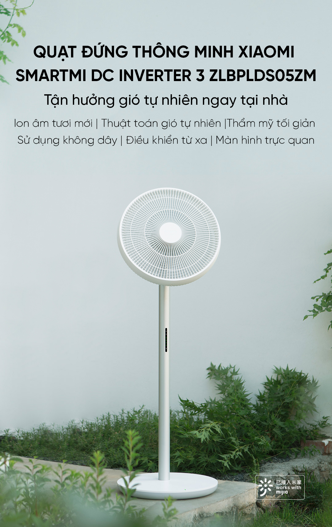 Quạt đứng tích điện Smartmi Gen 3 - ZLBPLDS05ZM - Bản quốc tế - Màu trắng