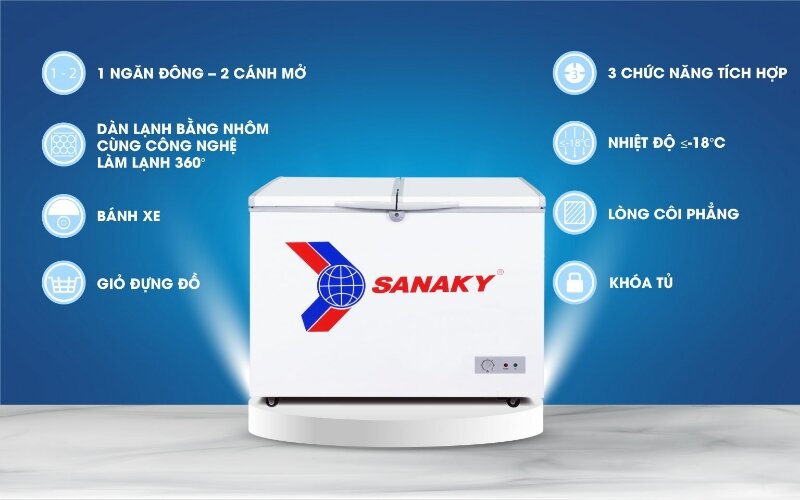 Tủ đông Sanaky 1 ngăn 280 lít VH285A2