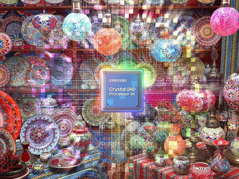 Smart tivi Samsung 55 inch 4k UA55AU8100 bộ vi xử lý