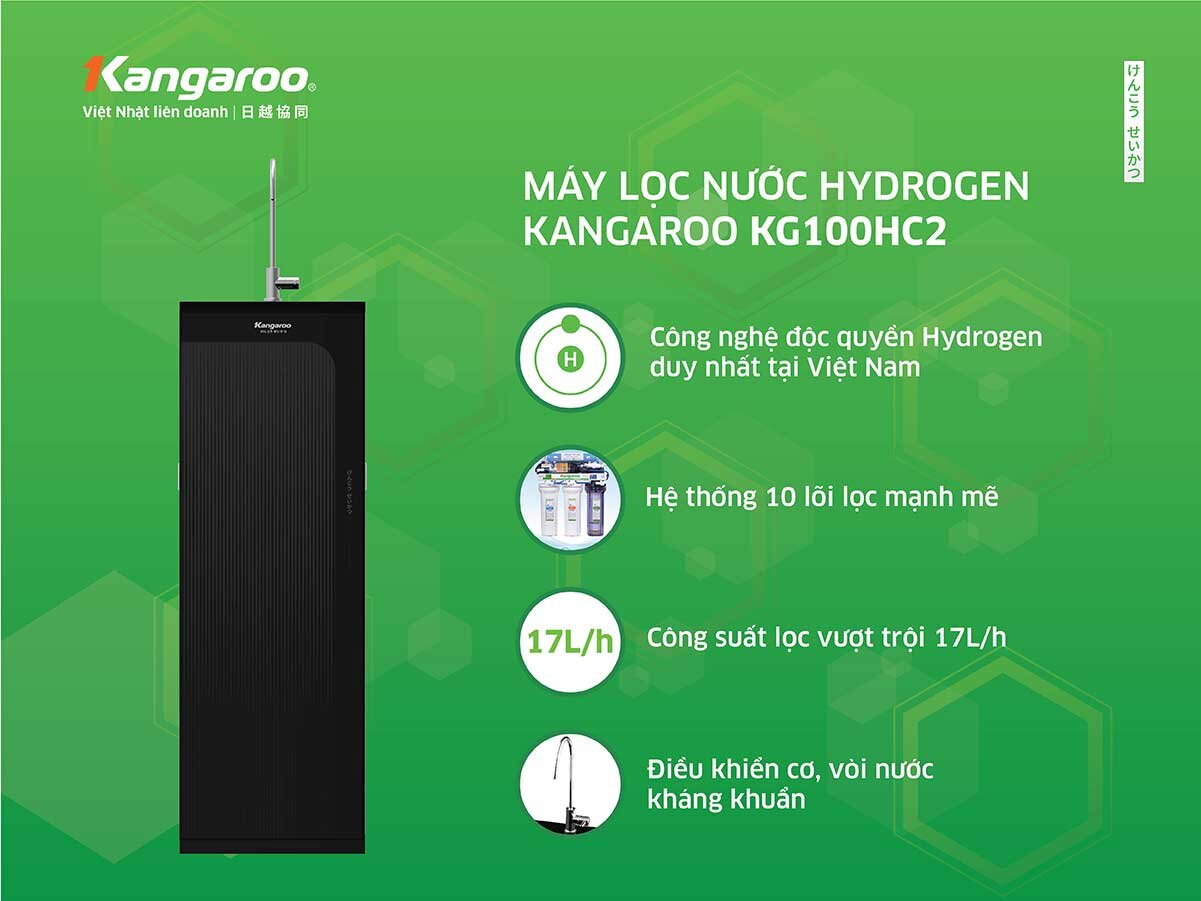 Tổng quan máy lọc nước RO Hydrogen Kangaroo 10 lõi KG100HC2