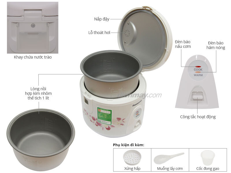 Nồi cơm điện Panasonic 1 lít SR-TEJ10 Nồi cơm điện Panasonic 1 lít SR-TEJ10