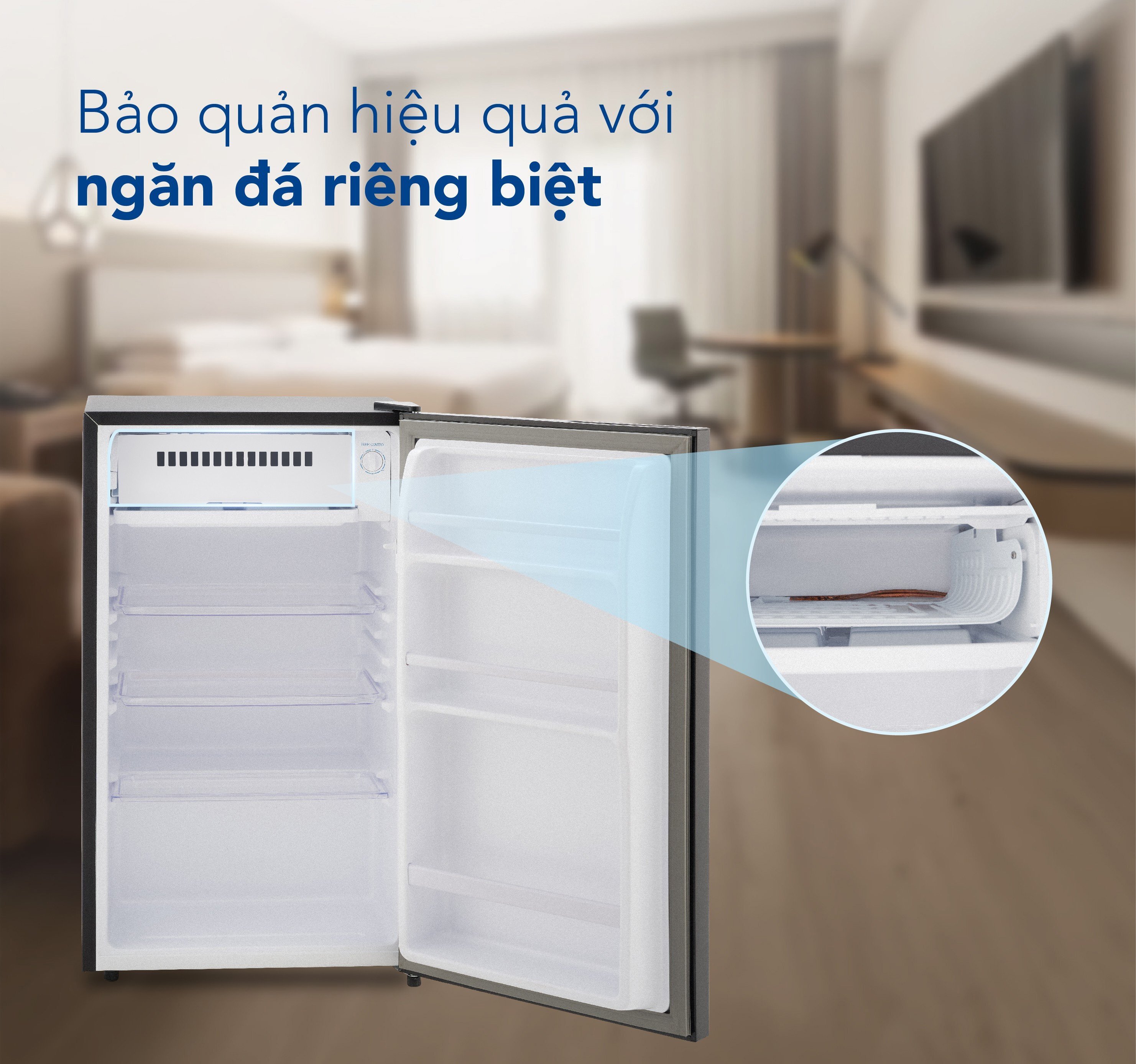Dung tích ngăn lạnh lớn Tủ lạnh mini cánh kính HR S690GB