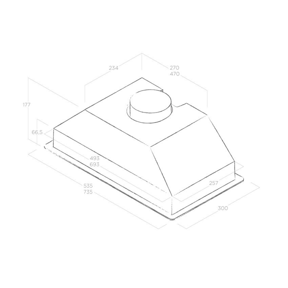Bản vẽ kỹ thuật máy hút mùi âm tủ ELICA ERA C WH/A/52(72) IX/A/52(72)