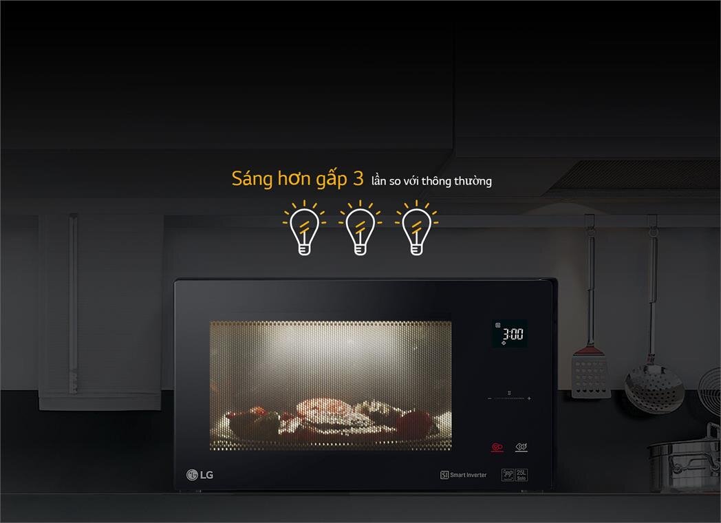 Lò vi sóng điện tử có nướng 25L inverter LG MH6565CIS