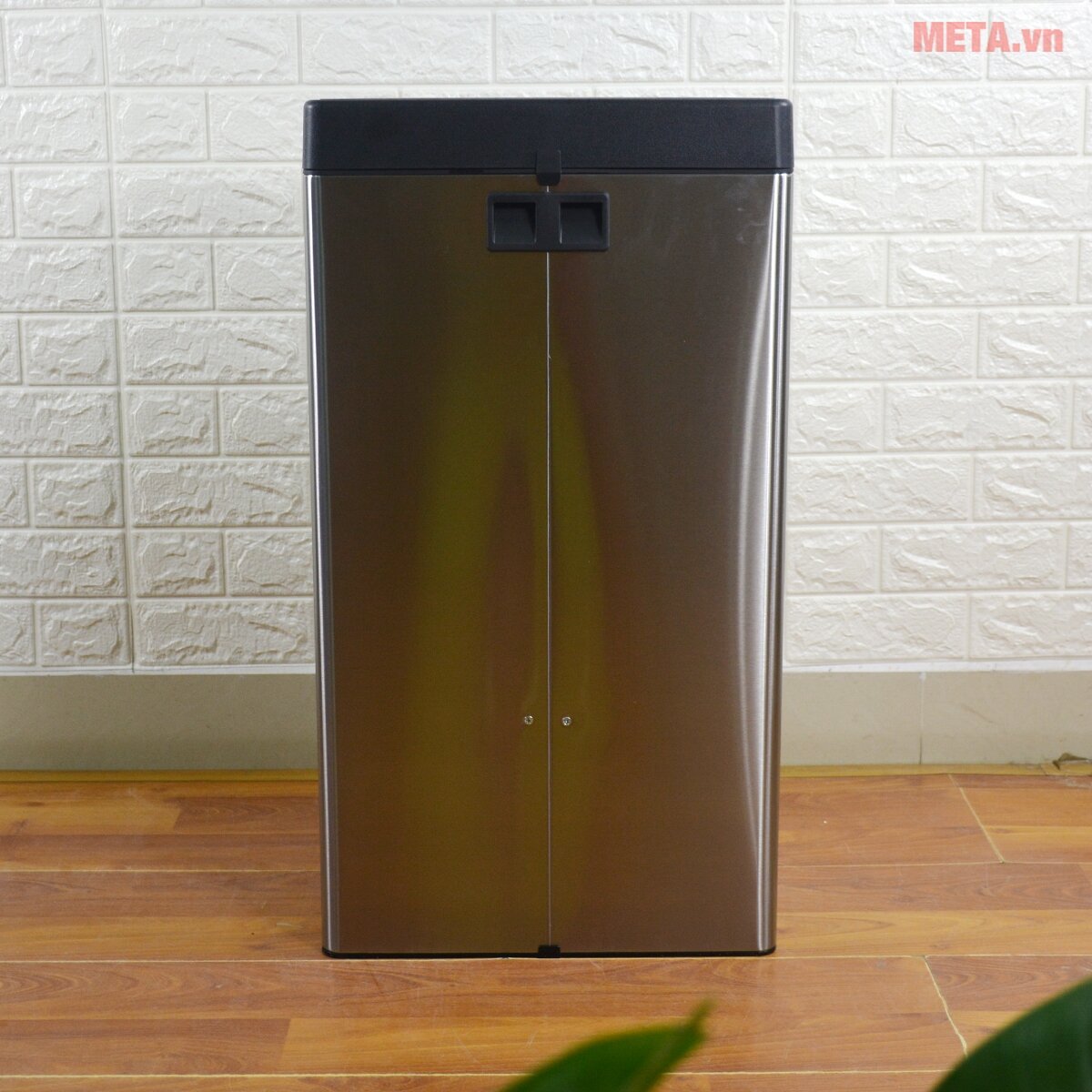 Thùng rác inox nhấn vuông lớn Fitis Mega STL2-901 - 40 lít