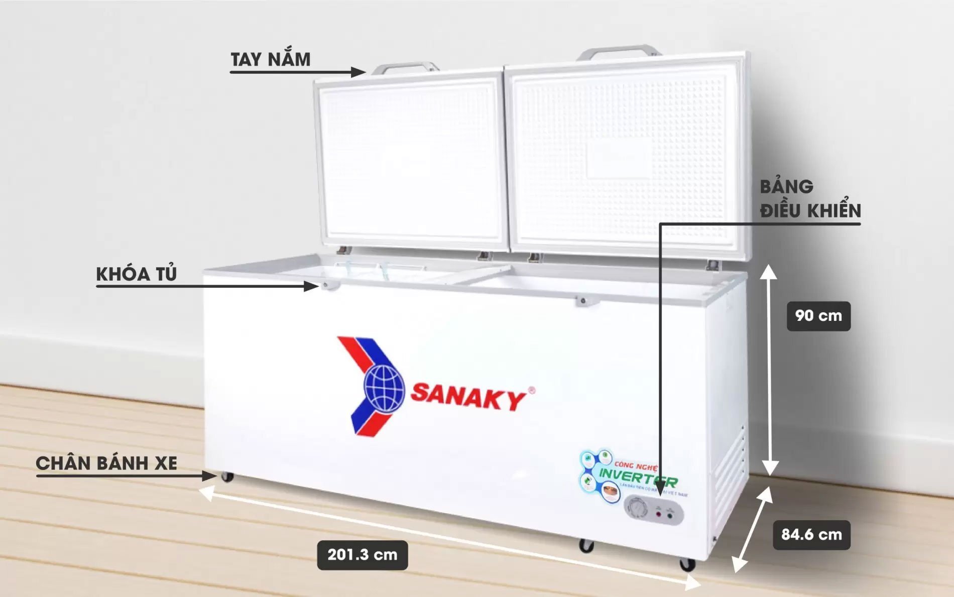 Cấu tạo của tủ đông Inverter Sanaky VH-8699HY4K Sanaky VH-8699HY4K