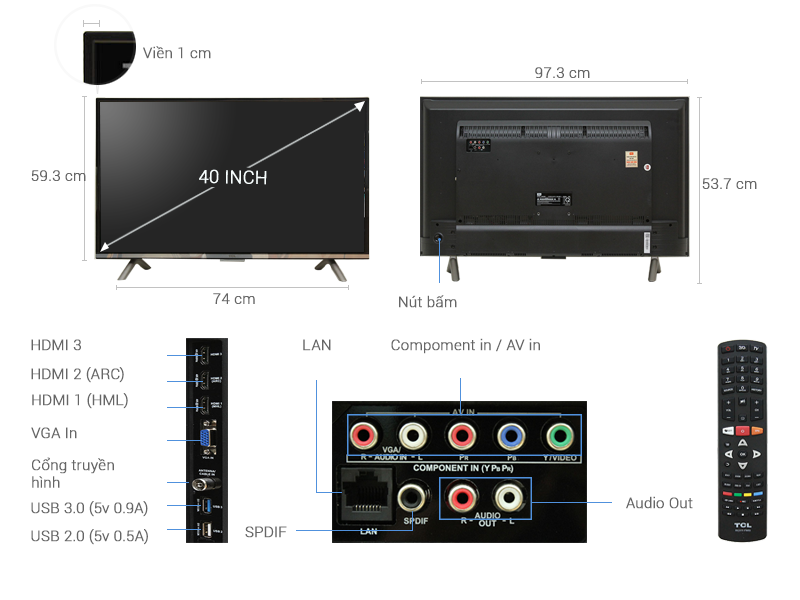Smart Tivi TCL 40 inch L40E5900 Smart Tivi TCL 40 inch L40E5900