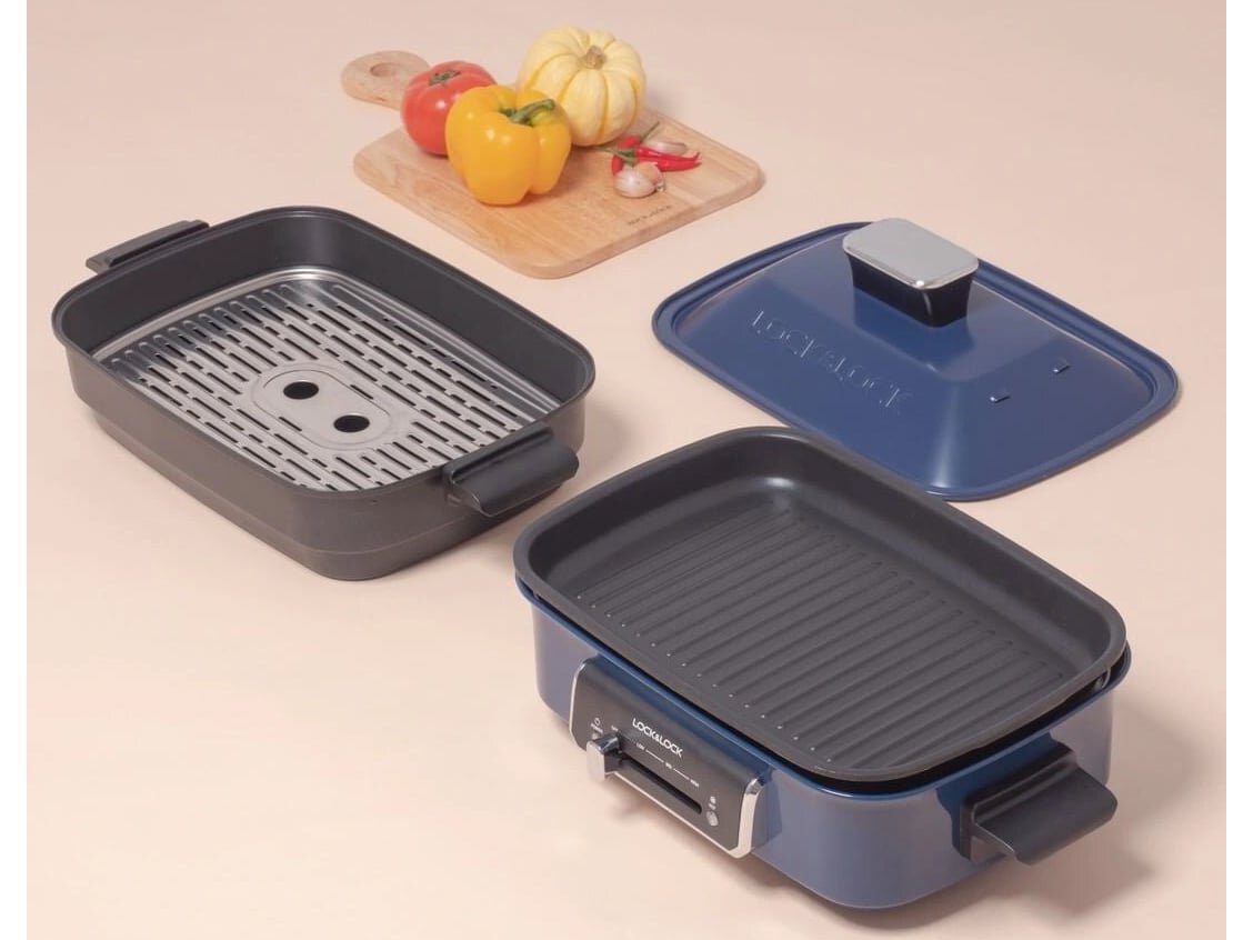 Các bộ phận của nồi điện đa năng Lock&Lock EJG556 được làm từ chất liệu cao cấp, có thể tháo rời